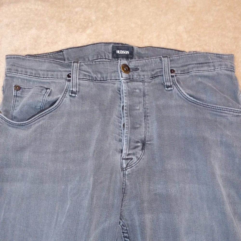 Hudson Men's Sartor Slouchy Skinny Button Fly Jeans Size 33x33 Black‎
